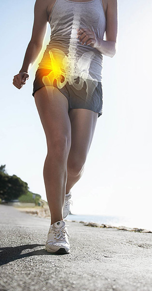 Hip injury caused by jogging